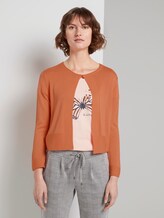 Kurzer Cardigan mit 3/4-Arm - Frauen - fruity melon orange Kurzer Cardigan mit 3/4-Arm - Frauen - fruity melon orange - 1 - TOM TAILOR