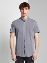 Textured short-sleeved shirt with a chest pocket - Men - Black Textured short-sleeved shirt with a chest pocket - Men - Black - 1 - TOM TAILOR Denim