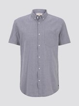 Textured short-sleeved shirt with a chest pocket - Men - Black Textured short-sleeved shirt with a chest pocket - Men - Black - 7 - TOM TAILOR Denim
