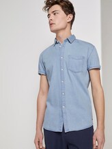 Short-sleeved denim shirt - Men - Bleached Blue Denim Short-sleeved denim shirt - Men - Bleached Blue Denim - 5 - TOM TAILOR Denim