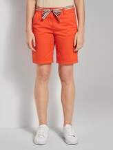 Relaxed Chino Bermuda Shorts mit Stoffgürtel - Frauen - strong flame orange Relaxed Chino Bermuda Shorts mit Stoffgürtel - Frauen - strong flame orange - 1 - TOM TAILOR