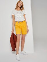 Relaxed Chino Bermuda Shorts mit Stoffgürtel - Frauen - deep golden yellow Relaxed Chino Bermuda Shorts mit Stoffgürtel - Frauen - deep golden yellow - 3 - TOM TAILOR