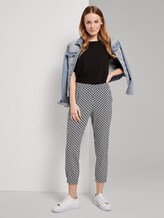 Loose Fit Hose mit elastischem Bund - Frauen - black circle design Loose Fit Hose mit elastischem Bund - Frauen - black circle design - 3 - TOM TAILOR