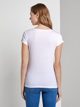 Basic T-Shirt mit Print - Frauen - White Basic T-Shirt mit Print - Frauen - White - 2 - TOM TAILOR Denim