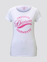 Basic T-Shirt mit Print - Frauen - White Basic T-Shirt mit Print - Frauen - White - 7 - TOM TAILOR Denim