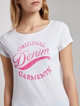 Basic T-Shirt mit Print - Frauen - White Basic T-Shirt mit Print - Frauen - White - 9 - TOM TAILOR Denim