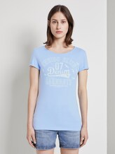 Basic T-Shirt mit Print - Frauen - fresh light blue Basic T-Shirt mit Print - Frauen - fresh light blue - 1 - TOM TAILOR Denim