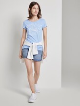 Basic T-Shirt mit Print - Frauen - fresh light blue Basic T-Shirt mit Print - Frauen - fresh light blue - 3 - TOM TAILOR Denim
