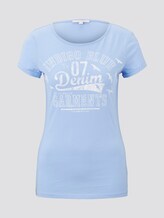 Basic T-Shirt mit Print - Frauen - fresh light blue Basic T-Shirt mit Print - Frauen - fresh light blue - 7 - TOM TAILOR Denim