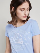 Basic T-Shirt mit Print - Frauen - fresh light blue Basic T-Shirt mit Print - Frauen - fresh light blue - 9 - TOM TAILOR Denim
