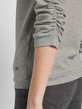 Basic Sweatshirt mit hochgekrämpelten Ärmeln - Frauen - Light Silver Grey Mélange Basic Sweatshirt mit hochgekrämpelten Ärmeln - Frauen - Light Silver Grey Mélange - 10 - TOM TAILOR Denim