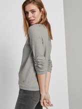 Basic Sweatshirt mit hochgekrämpelten Ärmeln - Frauen - Light Silver Grey Mélange Basic Sweatshirt mit hochgekrämpelten Ärmeln - Frauen - Light Silver Grey Mélange - 5 - TOM TAILOR Denim