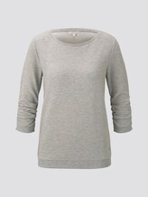 Basic Sweatshirt mit hochgekrämpelten Ärmeln - Frauen - Light Silver Grey Mélange Basic Sweatshirt mit hochgekrämpelten Ärmeln - Frauen - Light Silver Grey Mélange - 7 - TOM TAILOR Denim