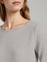 Basic Sweatshirt mit hochgekrämpelten Ärmeln - Frauen - Light Silver Grey Mélange Basic Sweatshirt mit hochgekrämpelten Ärmeln - Frauen - Light Silver Grey Mélange - 9 - TOM TAILOR Denim