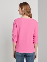 Basic Sweatshirt mit hochgekrämpelten Ärmeln - Frauen - wild orchid pink Basic Sweatshirt mit hochgekrämpelten Ärmeln - Frauen - wild orchid pink - 2 - TOM TAILOR Denim