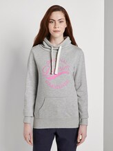 Sweatshirt mit Print vorne und Stehkragen - Frauen - Light Silver Grey Mélange Sweatshirt mit Print vorne und Stehkragen - Frauen - Light Silver Grey Mélange - 1 - TOM TAILOR Denim