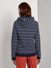 Gestreifter Hoodie mit asymmetrischer Knopfleiste - Frauen - navy off white stripe Gestreifter Hoodie mit asymmetrischer Knopfleiste - Frauen - navy off white stripe - 2 - TOM TAILOR Denim