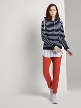 Gestreifter Hoodie mit asymmetrischer Knopfleiste - Frauen - navy off white stripe Gestreifter Hoodie mit asymmetrischer Knopfleiste - Frauen - navy off white stripe - 3 - TOM TAILOR Denim