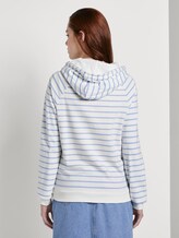 Gestreifter Hoodie mit asymmetrischer Knopfleiste - Frauen - off white light blue stripe Gestreifter Hoodie mit asymmetrischer Knopfleiste - Frauen - off white light blue stripe - 2 - TOM TAILOR Denim