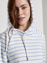 Gestreifter Hoodie mit asymmetrischer Knopfleiste - Frauen - off white light blue stripe Gestreifter Hoodie mit asymmetrischer Knopfleiste - Frauen - off white light blue stripe - 9 - TOM TAILOR Denim