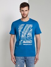 T-Shirt mit NYC-Print - Männer - Electric Teal Blue T-Shirt mit NYC-Print - Männer - Electric Teal Blue - 1 - TOM TAILOR