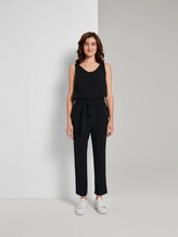 Ärmelloser Jumpsuit mit elastischem Taillenbund - Frauen - Deep Black Ärmelloser Jumpsuit mit elastischem Taillenbund - Frauen - Deep Black - 1 - TOM TAILOR
