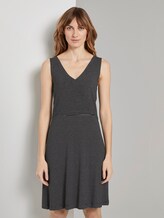 Patterned Jersey dress with wrap detail - Women - black thin stripes Patterned Jersey dress with wrap detail - Women - black thin stripes - 1 - TOM TAILOR