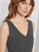 Patterned Jersey dress with wrap detail - Women - black thin stripes Patterned Jersey dress with wrap detail - Women - black thin stripes - 9 - TOM TAILOR