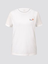 Basic T-Shirt mit kleinem Print - Frauen - wonder white Basic T-Shirt mit kleinem Print - Frauen - wonder white - 7 - TOM TAILOR