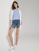 Basic T-Shirt mit kleinem Print - Frauen - Parisienne Blue Basic T-Shirt mit kleinem Print - Frauen - Parisienne Blue - 3 - TOM TAILOR