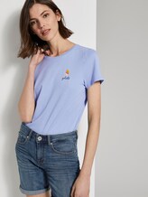 Basic T-Shirt mit kleinem Print - Frauen - Parisienne Blue Basic T-Shirt mit kleinem Print - Frauen - Parisienne Blue - 5 - TOM TAILOR