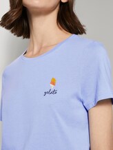 Basic T-Shirt mit kleinem Print - Frauen - Parisienne Blue Basic T-Shirt mit kleinem Print - Frauen - Parisienne Blue - 9 - TOM TAILOR