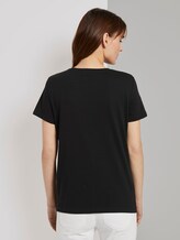Basic T-Shirt mit kleinem Print - Frauen - Deep Black Basic T-Shirt mit kleinem Print - Frauen - Deep Black - 2 - TOM TAILOR