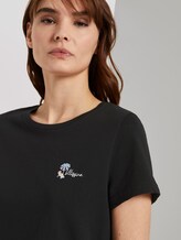 Basic T-Shirt mit kleinem Print - Frauen - Deep Black Basic T-Shirt mit kleinem Print - Frauen - Deep Black - 9 - TOM TAILOR