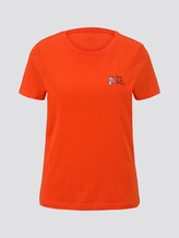 Basic T-Shirt mit kleinem Print - Frauen - strong flame orange Basic T-Shirt mit kleinem Print - Frauen - strong flame orange - 7 - TOM TAILOR