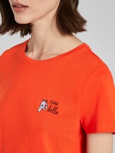 Basic T-Shirt mit kleinem Print - Frauen - strong flame orange Basic T-Shirt mit kleinem Print - Frauen - strong flame orange - 9 - TOM TAILOR