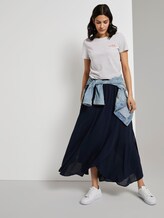 Basic T-Shirt mit kleinem Print - Frauen - offwhite thin stripes Basic T-Shirt mit kleinem Print - Frauen - offwhite thin stripes - 3 - TOM TAILOR