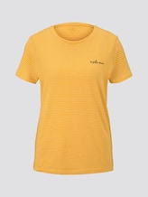 Basic T-shirt with a small print - Women - yellow thin stripes Basic T-shirt with a small print - Women - yellow thin stripes - 7 - TOM TAILOR