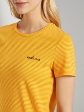 Basic T-shirt with a small print - Women - yellow thin stripes Basic T-shirt with a small print - Women - yellow thin stripes - 9 - TOM TAILOR