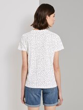 Basic T-Shirt mit kleinem Print - Frauen - offwhite black dot print Basic T-Shirt mit kleinem Print - Frauen - offwhite black dot print - 2 - TOM TAILOR