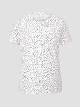 Basic T-Shirt mit kleinem Print - Frauen - offwhite black dot print Basic T-Shirt mit kleinem Print - Frauen - offwhite black dot print - 7 - TOM TAILOR