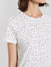 Basic T-Shirt mit kleinem Print - Frauen - offwhite black dot print Basic T-Shirt mit kleinem Print - Frauen - offwhite black dot print - 9 - TOM TAILOR
