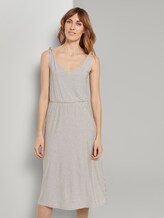 Gestreiftes Midi-Trägerkleid mit Knotendetail - Frauen - offwhite thin stripes Gestreiftes Midi-Trägerkleid mit Knotendetail - Frauen - offwhite thin stripes - 1 - TOM TAILOR