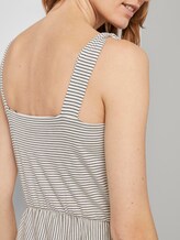 Gestreiftes Midi-Trägerkleid mit Knotendetail - Frauen - offwhite thin stripes Gestreiftes Midi-Trägerkleid mit Knotendetail - Frauen - offwhite thin stripes - 10 - TOM TAILOR
