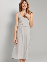 Gestreiftes Midi-Trägerkleid mit Knotendetail - Frauen - offwhite thin stripes Gestreiftes Midi-Trägerkleid mit Knotendetail - Frauen - offwhite thin stripes - 5 - TOM TAILOR