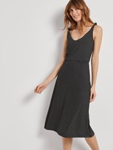 Gestreiftes Midi-Trägerkleid mit Knotendetail - Frauen - black thin stripes Gestreiftes Midi-Trägerkleid mit Knotendetail - Frauen - black thin stripes - 5 - TOM TAILOR