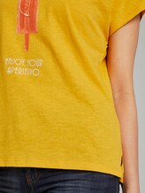 Fein strukturiertes T-Shirt mit Print - Frauen - deep golden yellow Fein strukturiertes T-Shirt mit Print - Frauen - deep golden yellow - 10 - TOM TAILOR