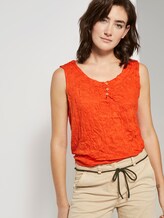 Crincle-Top mit Knopfverschluss - Frauen - strong flame orange Crincle-Top mit Knopfverschluss - Frauen - strong flame orange - 5 - TOM TAILOR