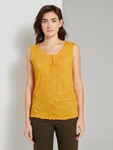 Crincle-Top mit Knopfverschluss - Frauen - deep golden yellow Crincle-Top mit Knopfverschluss - Frauen - deep golden yellow - 1 - TOM TAILOR