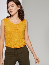 Crincle-Top mit Knopfverschluss - Frauen - deep golden yellow Crincle-Top mit Knopfverschluss - Frauen - deep golden yellow - 5 - TOM TAILOR